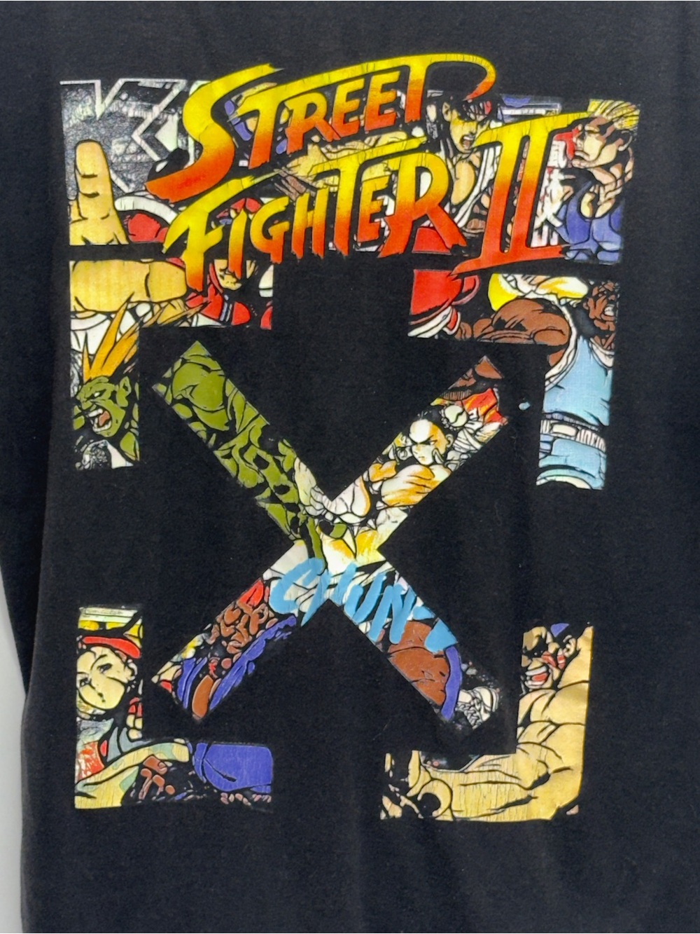 Street Fighter II Capcom Black Graphic T-Shirt Men’s L Retro Arcade Game Tee